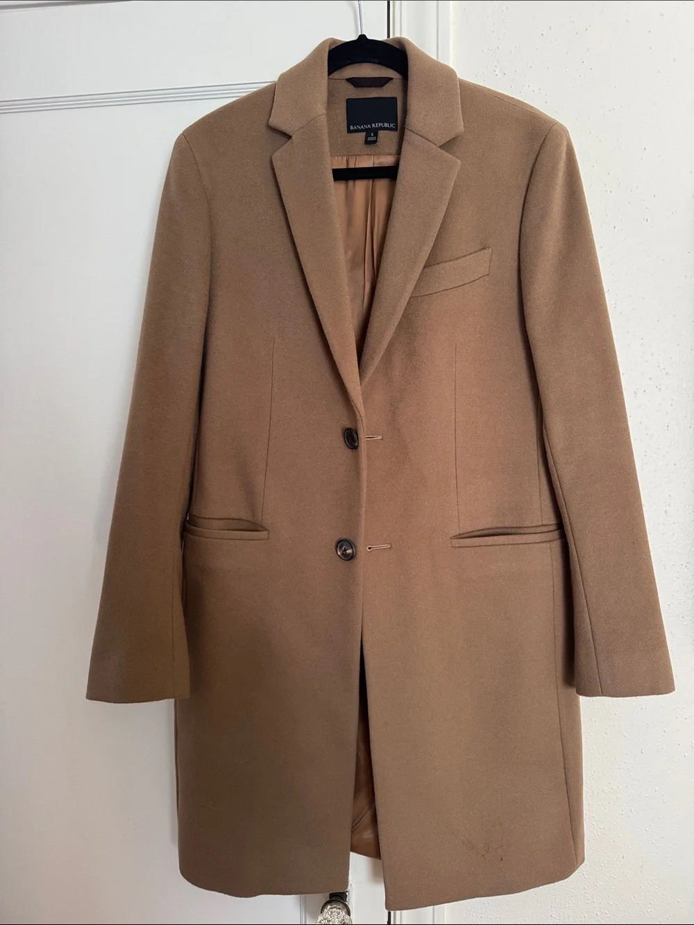 Men’s Banana Republic Camel Notch-Lapel Wool Coat